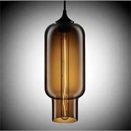 Retro Kreativ Pendellampe I Glass Med Ett Hode, Kafé I Gullfiskskålen