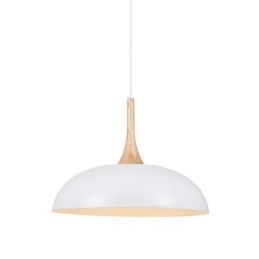 Mini Kunstnerisk Pendellampe Med 1 Lys, Moderne Enkelhet, Svart/Hvit Finish, Aluminium Og Tre