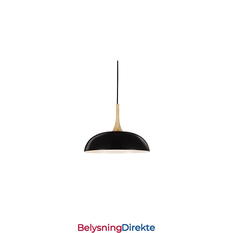 Mini Kunstnerisk Pendellampe Med 1 Lys, Moderne Enkelhet, Svart/Hvit Finish, Aluminium Og Tre