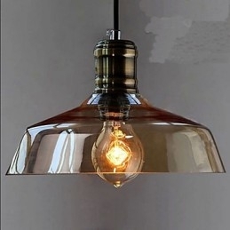 Enkel Retro Industriell Glasspendellampe