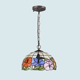 Landlig Kreativ Kunst, Lysekrone I Farget Glass, Restaurering Av Gamle Skikker, Lampelys