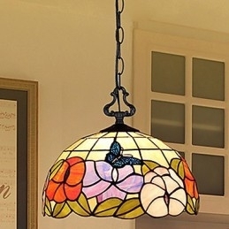Landlig Kreativ Kunst, Lysekrone I Farget Glass, Restaurering Av Gamle Skikker, Lampelys