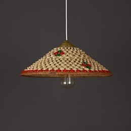 Kaffe Bambus Hatter Hatt Lysekrone Lampe
