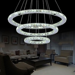 Dimmbar Krystallanhengslampe Moderne Sirkulær Lysekronebelysningslamper Kjølig Hvit Rund Taklampe Med Fjernkontroll