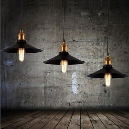 Europeisk Stil Retro Klassisk Pendellampe Metall Kunst Droplight Gir Pærediameter
