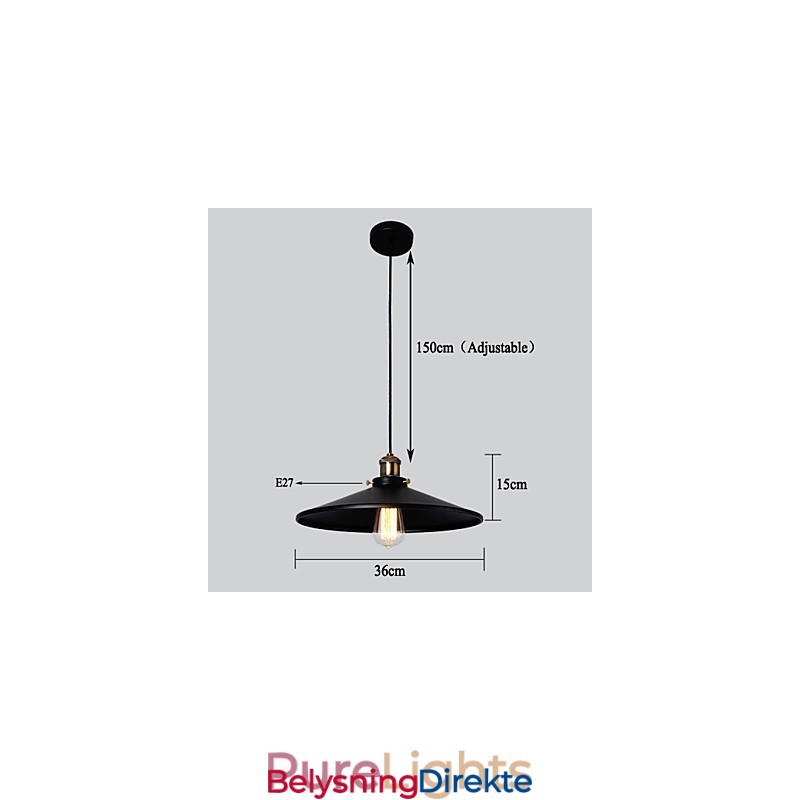 Europeisk Stil Retro Klassisk Pendellampe Metall Kunst Droplight Gir Pærediameter