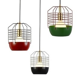Mini Kunstnerisk Spindelvev-Anhengslampe Med 1 Lys, Moderne Enkelhetsfinish, Svart, Hvit, Grønn, Rød, Karbonstål