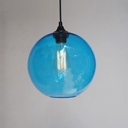 Moderne Glassanheng I Rundt Blått Bobledesign