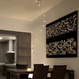 Moderne, Moderne Krystall, Mini-Stil, Krommetallpendellampe