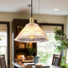 Kontraktert Amerikansk Landlig Industriell Glass Retro Droplight Falls-Lampe