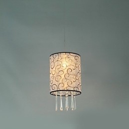Moderne Og Moderne Trommekrystall I Ministil, Galvanisert Pendellampe