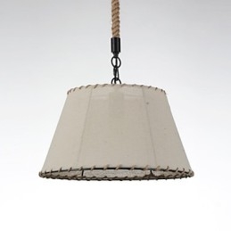 1 Lys Pendellamper Vintage Stil Industristil Gul Stoff Og Metall Dråpelampe