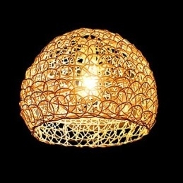 Moderne Landlig Cany Art Vevd Rotting Enkelthodet Droplight-Lampe