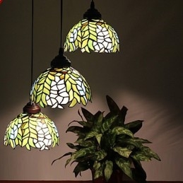 Europeisk Landlig Kreativ Kunst Lysekrone I Farget Glass Restaurering Av Gamle Skikker Lampelys