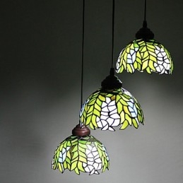 Europeisk Landlig Kreativ Kunst Lysekrone I Farget Glass Restaurering Av Gamle Skikker Lampelys