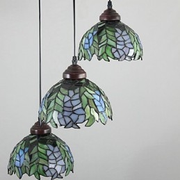Europeisk Landlig Kreativ Kunst Lysekrone I Farget Glass Restaurering Av Gamle Skikker Lampelys