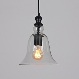 Vintage Industriell Retro Glasslysekrone Kreativ Minimalistisk Nattbordslampe Klar Farge