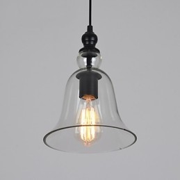 Vintage Industriell Retro Glasslysekrone Kreativ Minimalistisk Nattbordslampe Klar Farge