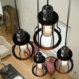 Tradisjonell Klassisk Vintage Mini-Stil Maleri Pendellampe
