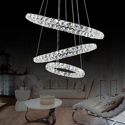 44W Moderne, Samtidskunst Krystallkrommetallpendellampe