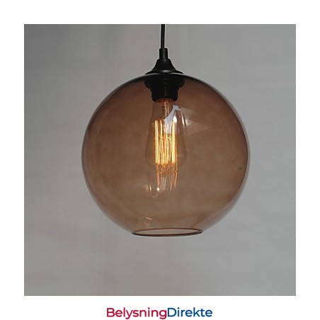Moderne Glasspendellampe I Rund Brun Bobledesign