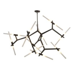 Moderne Samtids 20 Lysende Lysekrone (Svart Gylden)