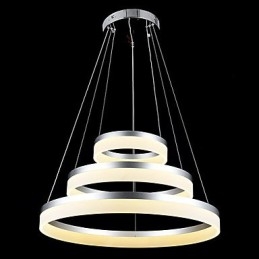 Rund Pendellampe Moderne Akryllamper Belysning Luksuriøse Taklamper Med Tre Ringer