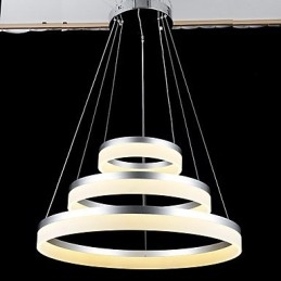 Rund Pendellampe Moderne Akryllamper Belysning Luksuriøse Taklamper Med Tre Ringer