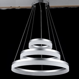 Rund Pendellampe Moderne Akryllamper Belysning Luksuriøse Taklamper Med Tre Ringer