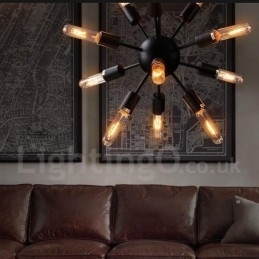 Retro Vintage Sputnik-Lysekrone Med 12 Lys