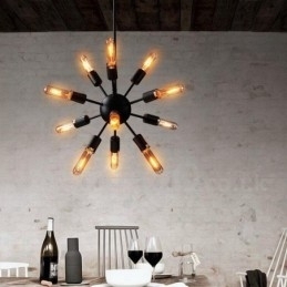 Retro Vintage Sputnik-Lysekrone Med 12 Lys