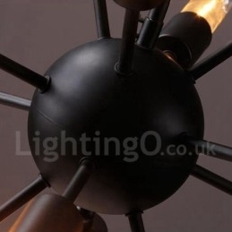 Retro Vintage Sputnik-Lysekrone Med 12 Lys