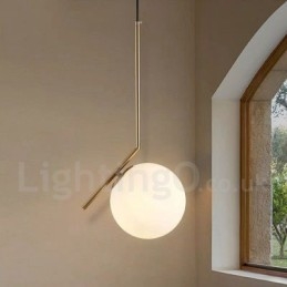 Moderne Og Samtids Pendellampe Med 1 Lys Og Glassskjerm