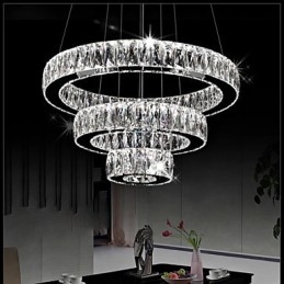 Krystalllysekronelys Moderne Belysning Tre Ringer D305070 K9 Store Krystalltaklamper