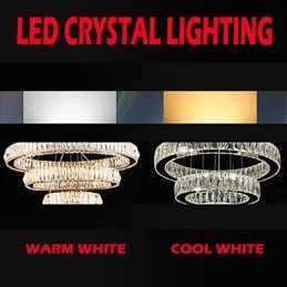 Krystalllysekronelys Moderne Belysning Tre Ringer D305070 K9 Store Krystalltaklamper