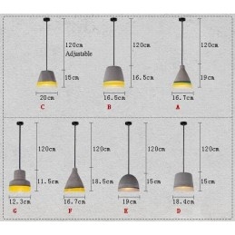 1 Lys Vintage Betong Pendellampe