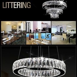 Krystalllysekronelys Moderne Belysning Tre Ringer D305070 K9 Store Krystalltaklamper