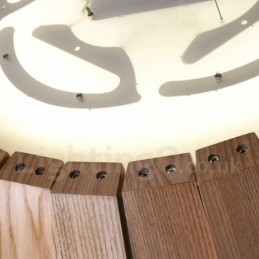 Moderne, Samtidskunstnerisk Pendellampe I Tre