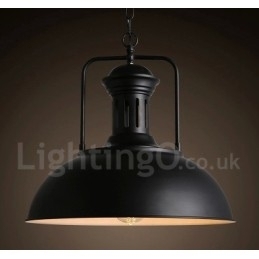 Svart Landlig Vintage Metall Pendellampe