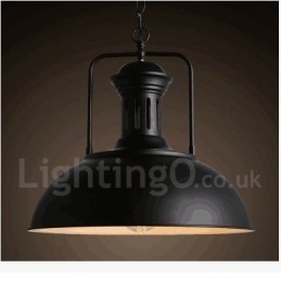 Svart Landlig Vintage Metall Pendellampe