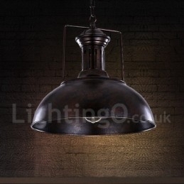 Svart Landlig Vintage Metall Pendellampe