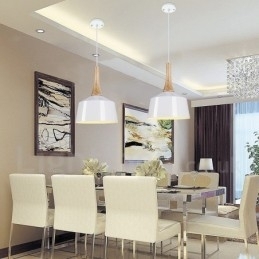 Moderne, Moderne, Tre- Og Metallpendellampe