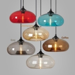 Moderne Samtidsstil Flerfarget 1 Lys Glass Pendellampe