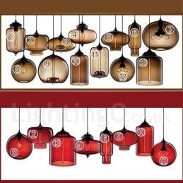 Moderne Samtidsstil Flerfarget 1 Lys Glass Pendellampe