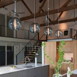 Moderne Samtidsstil Flerfarget 1 Lys Glass Pendellampe
