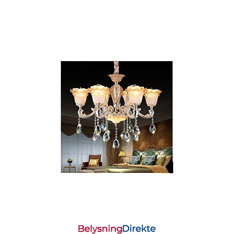 Europeisk Stil Retro Krystall Pendellampe Americange Lampe