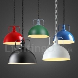 Vintage Flerfarget Metallpendellampe
