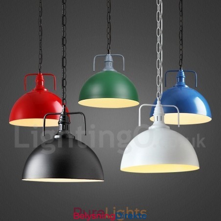 Vintage Flerfarget Metallpendellampe