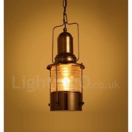 Retro Vintage 1-Lyss Lanterne Kobber Pendellampe