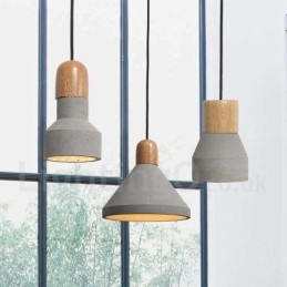 Moderne, Samtidskunstnerisk Trebetong Pendellampe Med Én Lyskilde
